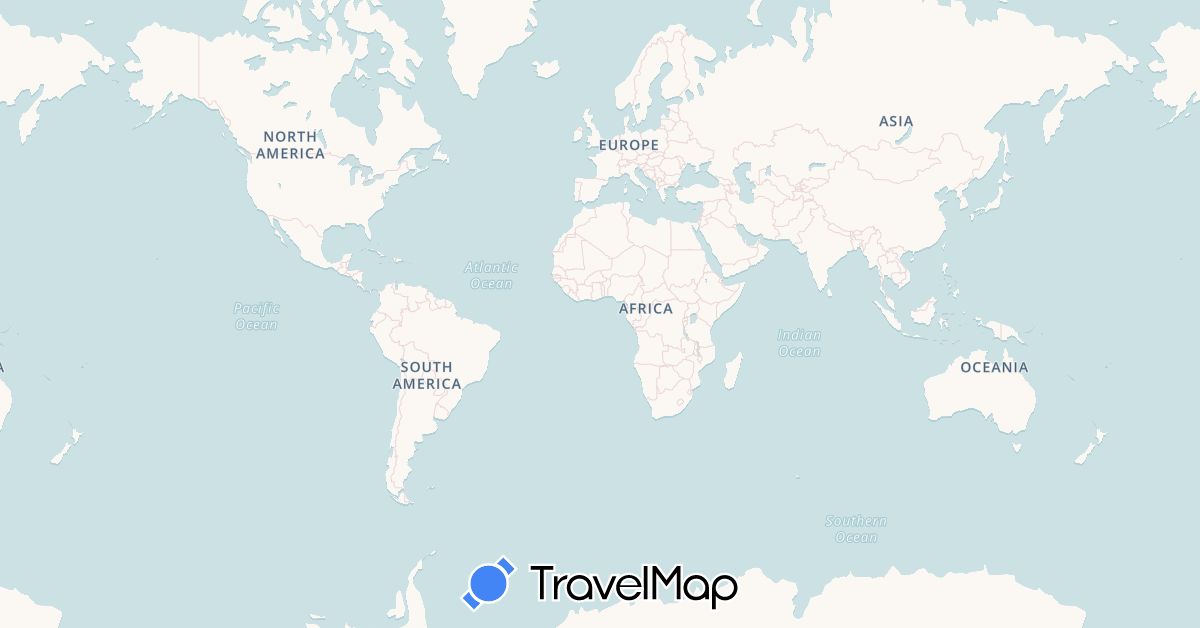 TravelMap itinerary: driving, bus, train, hiking, boat, motorbike, electric vehicle in India (Asia)